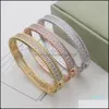 Bangle Mode Hoge Kwaliteit Bangle Klavertje Vier 3 Kleuren Armbanden Armband 18K Goud Voor Vrouwen Meisjes Valentines Jewelryai Drop D Otcy6