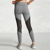 Pantaloni attivi Donna Nero Yoga Fit Maglia Cuciture Sport Allenamento Corsa Leggings stretti Pantaloni Fitness Palestra Danza