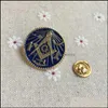 Pins Brooches 100Pcs Soft Enamel Masons Masonic Lapel Pin Badges Working Tool Brooch And Pins Masonry Metal Crafts Round Shape Dro248g