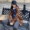 Women's Leather Faux Korean Black Jacket Women Winter Long Moto Biker Zipper Streetwear Harajuku Y2K Loose Coat 221207