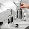 Жидкий мыльный дозатор 500 мл 300 мл серебряного покрытия дезинфицирующего дезинфицирующего салона гель для душа для ванной комнаты 221207