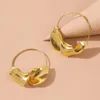 Hoop Earrings 2022 Trend Creative Twist For Women Girls Gold Color Fashion Wedding Daily Party Jewelry