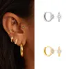 Boucles d'oreilles créoles ISUEVA luxe rempli d'or cerceaux pour femmes cubique Zircon Piercing Pendientes Huggie bijoux mariage