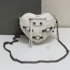 Heart Love Bag Borse a tracolla Borse a catena da donna Fashion Zipper Wallet Borse in pelle di mucca Rivetto di qualità Nuovo