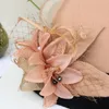 Berets Autumn Winter Fedoras Hat For Women Elegant Vintage 3D Flower Wool Ladies Dome Felt Wedding Jazz Cap Female Bowler