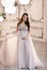 2023 Prom Dresses Maternity Amazing Deep V Neck Illusion Crystals Beaded Empire Waist Tulle Sexy Women Dubai Pregnant Formal Party Evening Dress