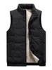 Men's Vests Men's Winter Fleece Lined Warm Vest Stand Collar Zip Pockets Sleeveless Gilet Jacket Thermal Slim Waistcoat Thick Coat 221208