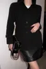 Женские куртки -дизайнерские модные украшения ремня талия тонкая шерстяная рубашка пальто J469