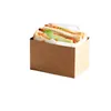 Sandwich Kraft Paper Thick Toast Pack Breakfast Packaging Box Hamburger Grease proof Vassoio di carta Confezione regalo