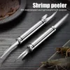 Stainless Steel Multifunctional Fast Shrimp Peeler Fish Knife Scale Removers Shrimp Line Cutting /Scraping /Digging Gadgets Kitchen Seafood Tool