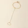 Enkelbanden klassieke eenvoudige metaalgouden kleurketen teen ring mode ronde pailletten kwastje hanger bohemia enkelband voor vrouwen voet sieraden