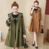 Women's Trench Coats Fashionable Female Clothing Maternity Coat Women Oversize Big Size Windbreaker Autumn Clothes Hooded 1468