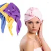 Asciugamano 2 pz/lotto bagno da donna super assorbente ad asciugatura rapida bagno in microfibra più spessa berretto per capelli