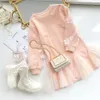 Filles Robes Mode Enfants Coton pour Tenues D'hiver Casual Rose Couleur Toddler Fille avec Dentelle Fleur 221208