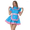 Casual Kleider Frauen Langarm Kleid Süße A-linie PVC Schwarz Sissy Französisch Maid Uniform Plus Größe Lolita Sommer Kleidung