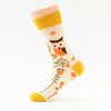 Femmes chaussettes Harajuku mignon fou heureux dessin animé coloré doux drôle nouveauté Kawaii ange diable coton Calcetines Mujer