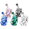 Recycler Unique Verre Bong Dab Rig Pourpre Saupoudrer Perc Huile Rigs Pipe À Eau Bol Enivrant Quartz Banger Bongs Klein narguilés Pipes Narguilés