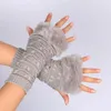 Knee Pads Elastic Knitted Arm Sleeves Furry Mouth Warm Autumn And Winter All-match Decorative Accessories