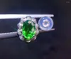 Stud Earrings Natural And Real Green Emerald Gemstone S925 Silver Women Fashion