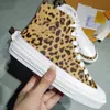 Women's Fashion Boots High Top Casual Shoes Leopard-print Designer Shoes Old Flower Print Vintage 5A Leather Rubber Toe Non-slip Autumn Winter Luxury Size 36-41 Zipper