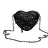 Heart Love Bag Borse a tracolla Borse a catena da donna Fashion Zipper Wallet Borse in pelle di mucca Rivetto di qualità Nuovo