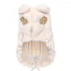 Vêtements pour chiens Vêtements pour animaux de compagnie Princesse Bow Robe blanche Fête d'anniversaire Automne et hiver Mode Magnifique Costume Bichon Teddy