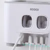 Набор аксессуаров для ванны Автоматический досадник зубной пасты Держатель зубной щетки с 4 чашками для хранения Squeezer 221207