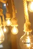 مصابيح حبل القنب قلادة قلادة قلادة قلادة غرفة المعيشة المطبخ معلقة مصباح الإضاءة المنزل ديكور قلادة مصابيح الإضاءة الثريا LRG007