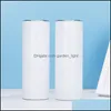 Mugs 20Oz Sublimation Blanks Vacuum Cup Stainless Steel Lnsated Straight Sublimations Tumblers Cups Water Bottle With Lid Mugs Drop Dhxws