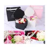 Fleurs décoratives Couronnes Artificielle Rose Fleurs Faux Mariage Anniversaire En Forme De Coeur Cadeau Anniversaire Rose Boîte Noire Fleur 1250 Dham9