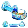 Toy Tents 3 In 1 Portable Children's Outdoor Games Garden Child Teepee Ball Pit Pool Crawling Tunnel Tipi 221208