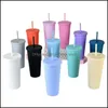 Tumblers 22oz tuimelaars mokken mat gekleurd acryl met deksels en sts dubbele muur plastic herstelbare cup wll838 drop levering huis garde dh6zc