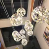 Beautiful Flower Crystal Pendant Lamp Modern Lighting Fixture Lustre Aluminum chandelier for Dining Room Bedroom Hanging lamp