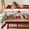 Tischdecke, Weihnachtstischdecke, Schneemann-Muster, rechteckig, Bauernhaus, schmutzabweisende Dekorationen