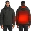 Parkas Men's Menas Hiver Chaufrage de chauffage USB Charge en coton Coton Sweat à capuche pour hommes épaissis de chauffage épaissis