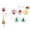 Dinnerware Sets 4Pcs Year Christmas Spoon Fork Decorations For Home Xmas Gifts 2022 Tableware With Gift Box