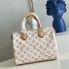 NEW Explosion Borse da donna Borsa SPEEDY BANDOULI RE 25 M20919 Borsa a tracolla elegante in tela rivestita beige con motivo dorato Borse di lusso stampate