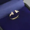 Designer dam Weix ring lyxring zirconia mode ring klassiska smycken 18k guldpläterade ros bröllop partihandel justerbar med låda