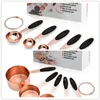 Medição de copo de copo de aço inoxidável Copper Acessórios de cozinha de ouro rosa Rosa Baking Bartending Measuring Spoon Cooking Tools Set Wholesale SS1208