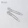 Dangle Chandelier Modian 100% 925 Sterling Silver Luxury Tassel Earring for Women 절묘한 클립 뼈 패션 파티 소녀 보석 221208