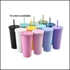 Tumblers mais recente chegada 22 onças colorido fosco de acrílico copo de caneca de parede dupla de parede dupla de cor, cores aceitáveis ​​WLL838 DROW D DHZFC