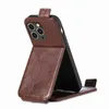 Wallet Phone Cases for iPhone 14 13 12 11 Pro Max X XS XR 7 8 Plus Pure Color PU Leather Opening Up and Down Flip Kickstand Cover Case with Card Slots