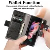 Wallet Phone Cases for Samsung Galaxy Z Fold 3 Pure Color PU Leather Magnetic Buckle Flip Stand Cover Case with Card Slots