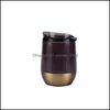 Tumblers 13Oz Egg Cups With Lids Water Bottles 304 Stainless Steel Wine Tumbler Rose Gold Thermos Coffee Beer Mugs Wll888 Drop Deliv Dh510