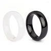 Обручальные кольца kft белые черные розовые цвета кольцо в любовнике Cabochon Ceramics 6 мм размеры от 5 до 12 мужчин женские ювелирные украшения для девочек