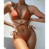 Swim Wear Sexy Bikini 2022 Criss Cross Swimwear Bandage Woman Swiming Suit Female Thong Bikinis Set 2 Piece Women Bathing Suit Beachwear T221208