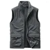 Gilets pour hommes Hommes chauds automne hiver décontracté gilet extérieur velours grande taille gilet polaire multi-poches coton débardeur veste sans manches