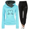 Women's Two Piece Pants Woman Tracksuit Set Winter Warm HoodiesPants Pullovers Sweatshirts Female Jogging Clothing Sports Suit Outfits 221207