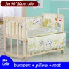 Полосы кровати 5pcs Cotton Baby Crib Beding Set с набором Bumper Burns Filler 90x50см CP01S 221208