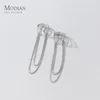 Dangle Chandelier Modian 100% 925 Sterling Silver Luxury Tassel Earring for Women 절묘한 클립 뼈 패션 파티 소녀 보석 221208